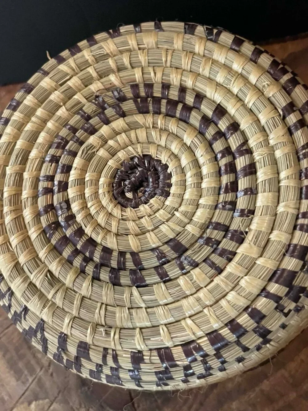 Handmade African Woven Coiled Coaster Set - Basket + 6 Coasters